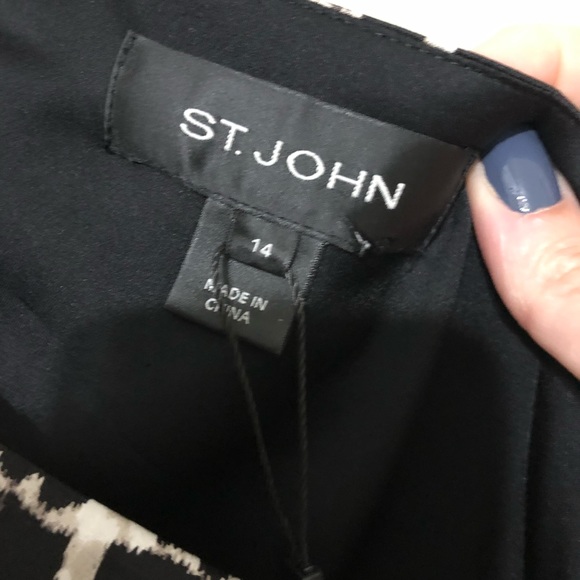 St. John NEW Silk One Shoulder Leopard Dress - Picture 5 of 6